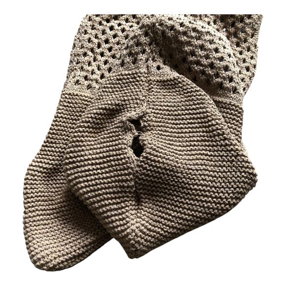 Set of 3 Knit Crochet Tote Bags Black Beige Cream Mesh Slouchy Hobo Reusable - Picture 8 of 11